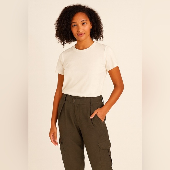 Simply Vera Olive Green Cargo Pants Pleated Waist Belted  Size M - Picture 1 of 7